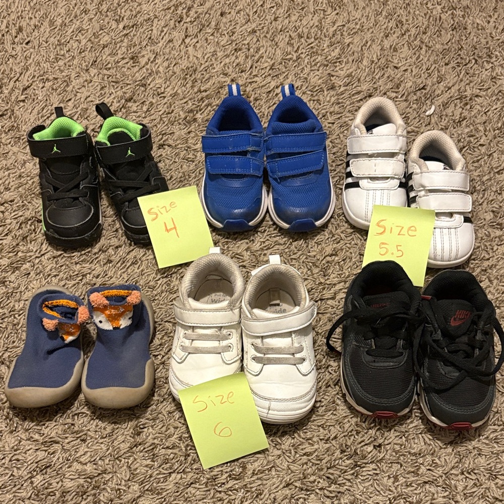 Boy toddler shoes all 6 pairs